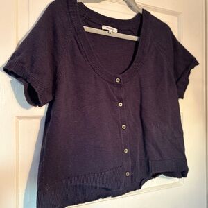 Madewell - Navy short sleeve Button-Up Cardigan